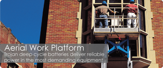 Aerial Work Platform | Trojan deep cycle batteries deliver reliable power in the most demanding equipment